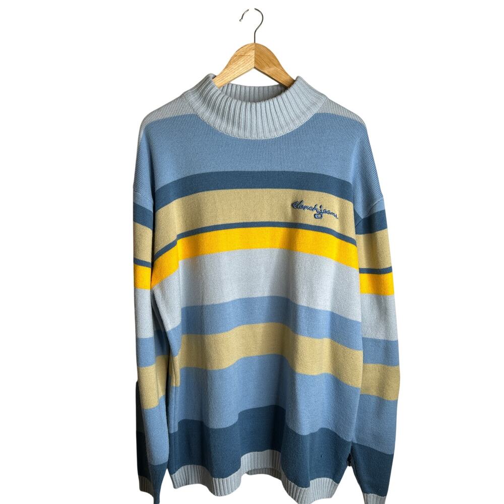Vintage Clench Y2K Jeans Striped Knit Sweater‎ XXL Streetwear Hip-Hop